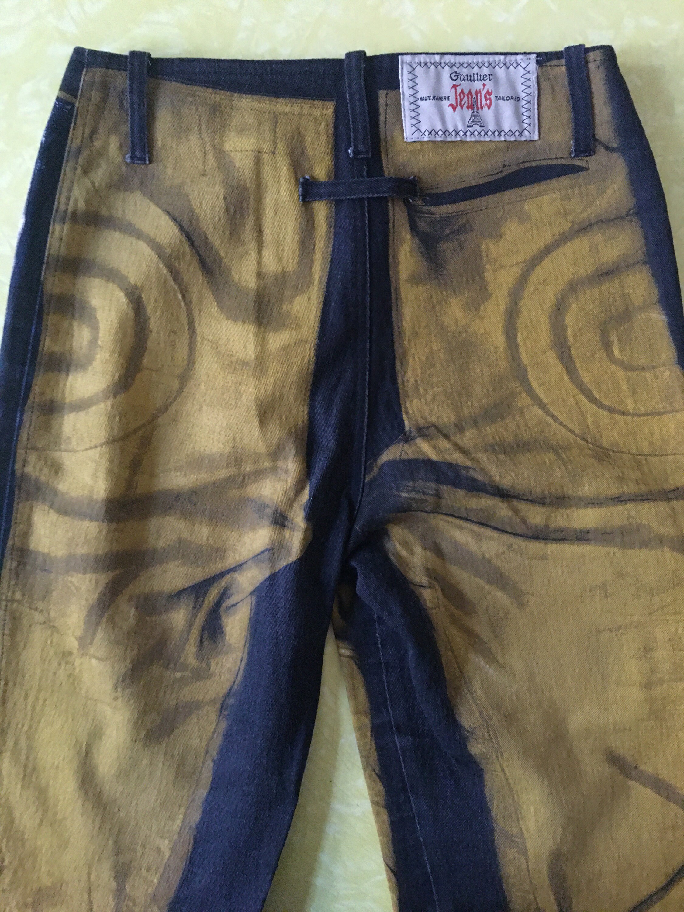 90s Jean Paul Gaultier Trompe L'oeil Vintage Denim Stretch