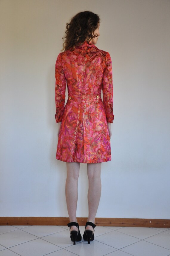 60s Psychedelic pink and gold tapestry jacket, Se… - image 3