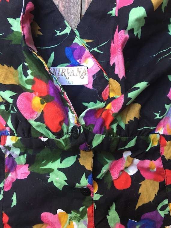 80s floral cotton 50's style summer fun and flirt… - image 7