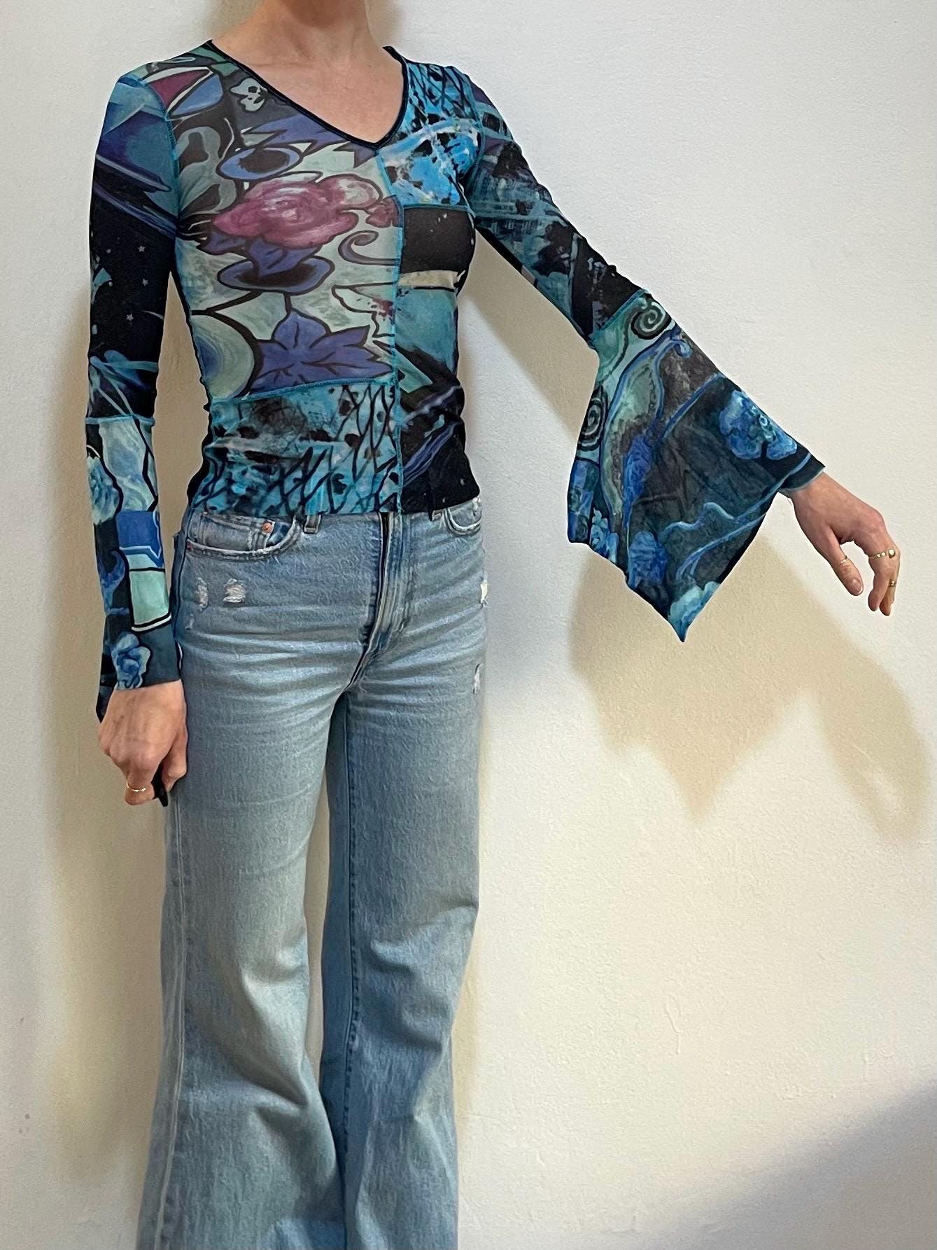 Sheer Patchwork Top - Etsy Sheer Patchwork Top - Etsy