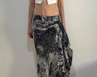 90s Kenzo Paris Wool Avant Guarde Black and White Asymmetrical 