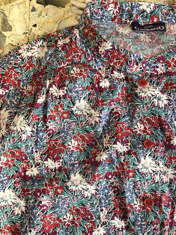 90s Cacharel Liberty Summer Shirt Shift Dress Sum… - image 8