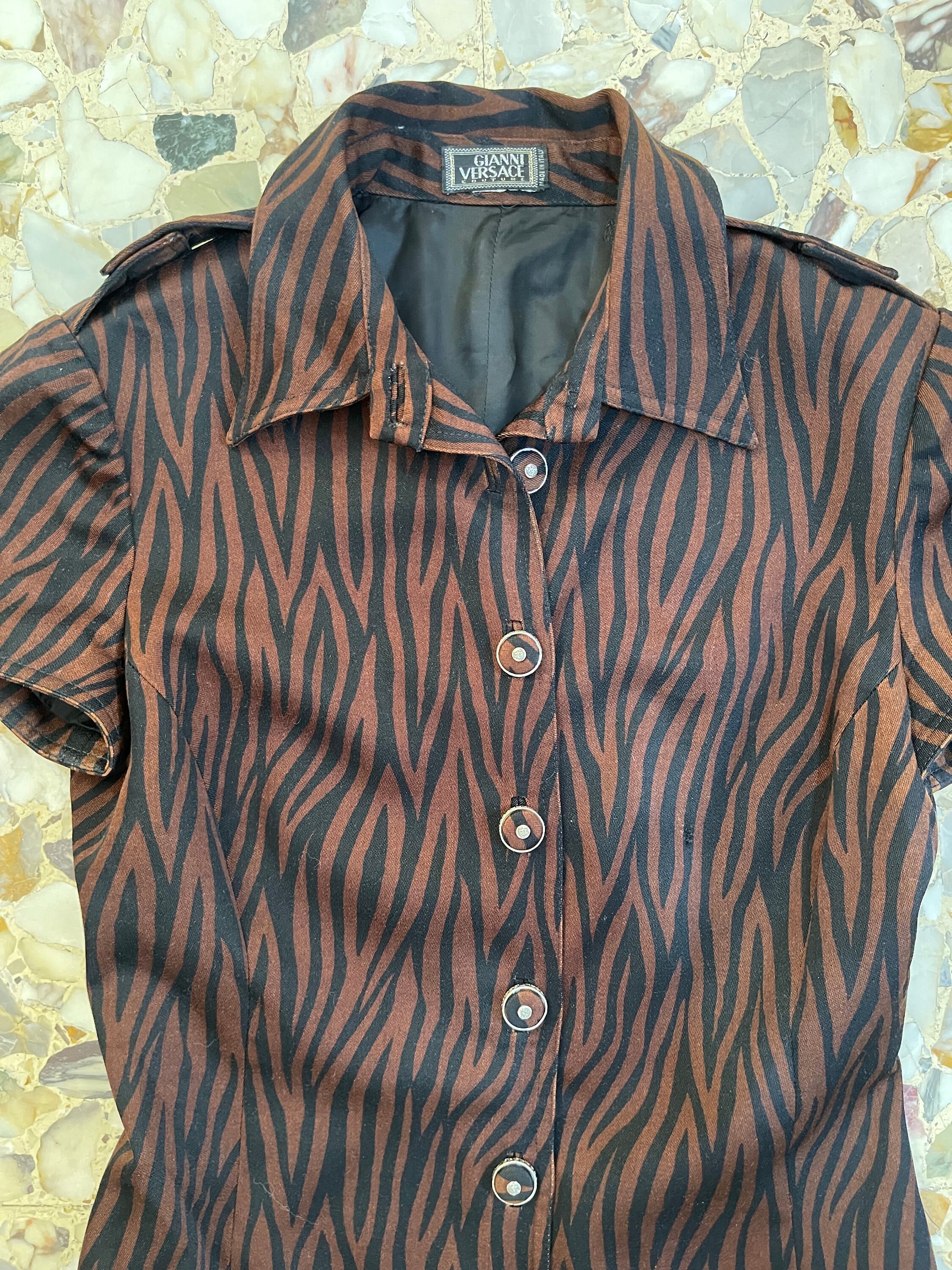 90年代VERSACE JEANS COUTURE ゼブラ柄 セーター L｜メンズ