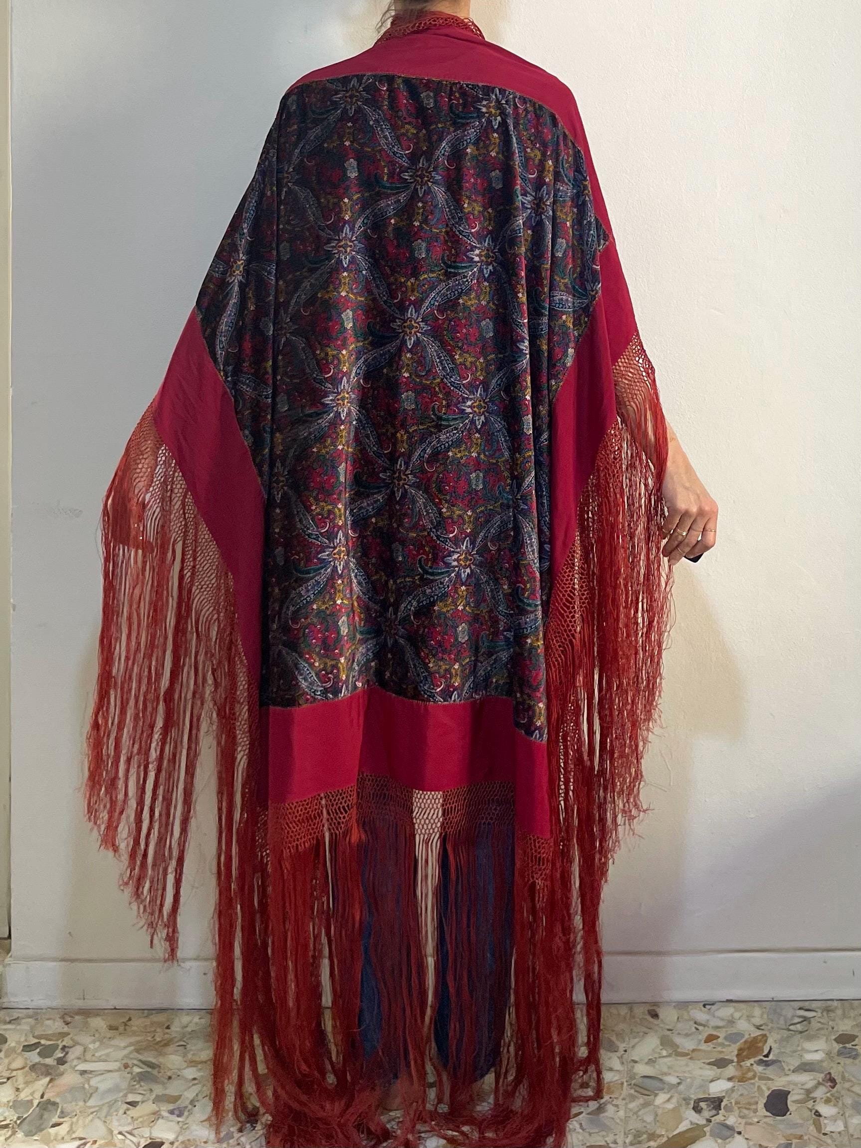 Flamenco shawl red - Etsy 日本