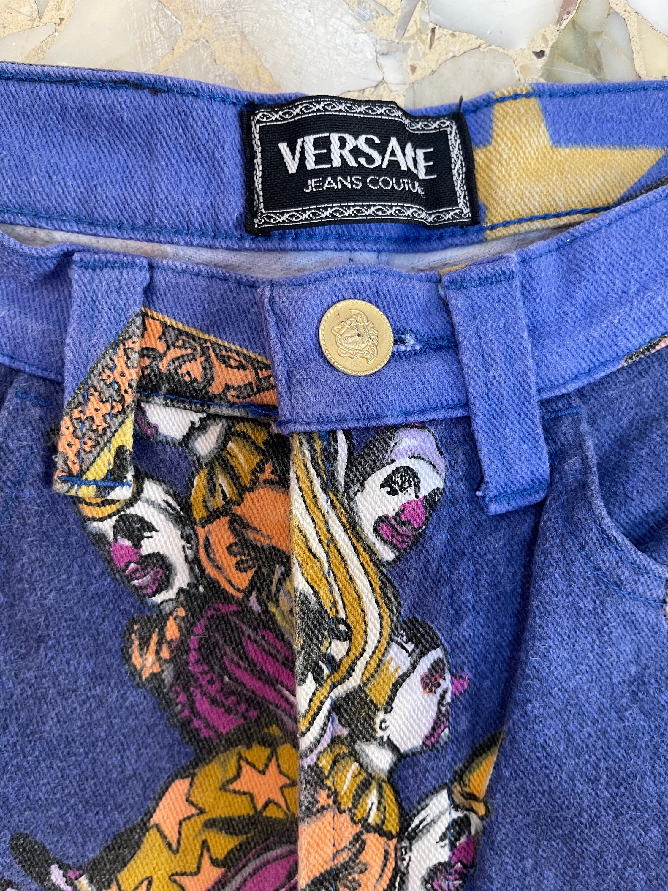 90s Versace Jeans Couture Crazy Clown Circus Super Model Jeans - Etsy