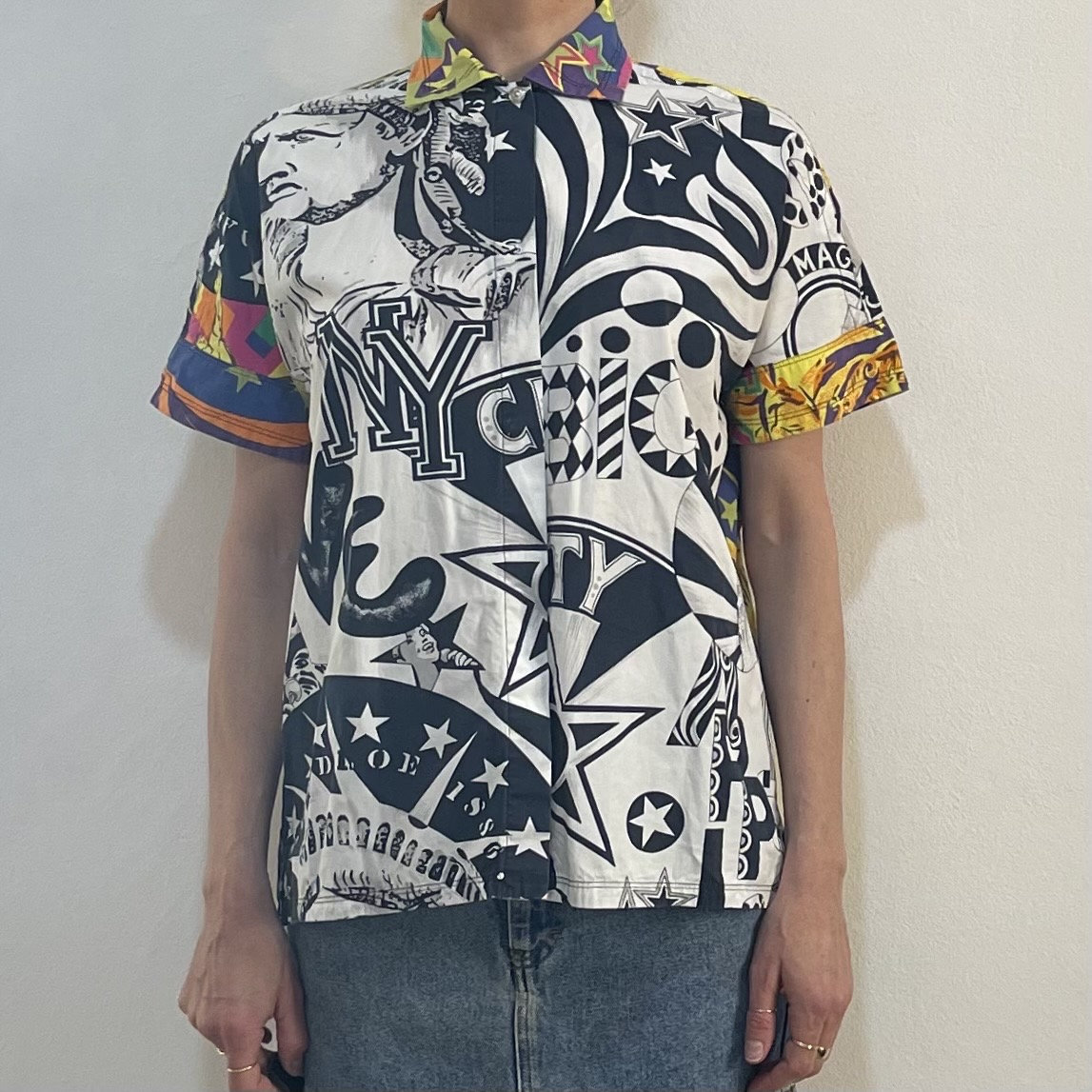 90s Gianni Versace New York City Multi Color Super Model