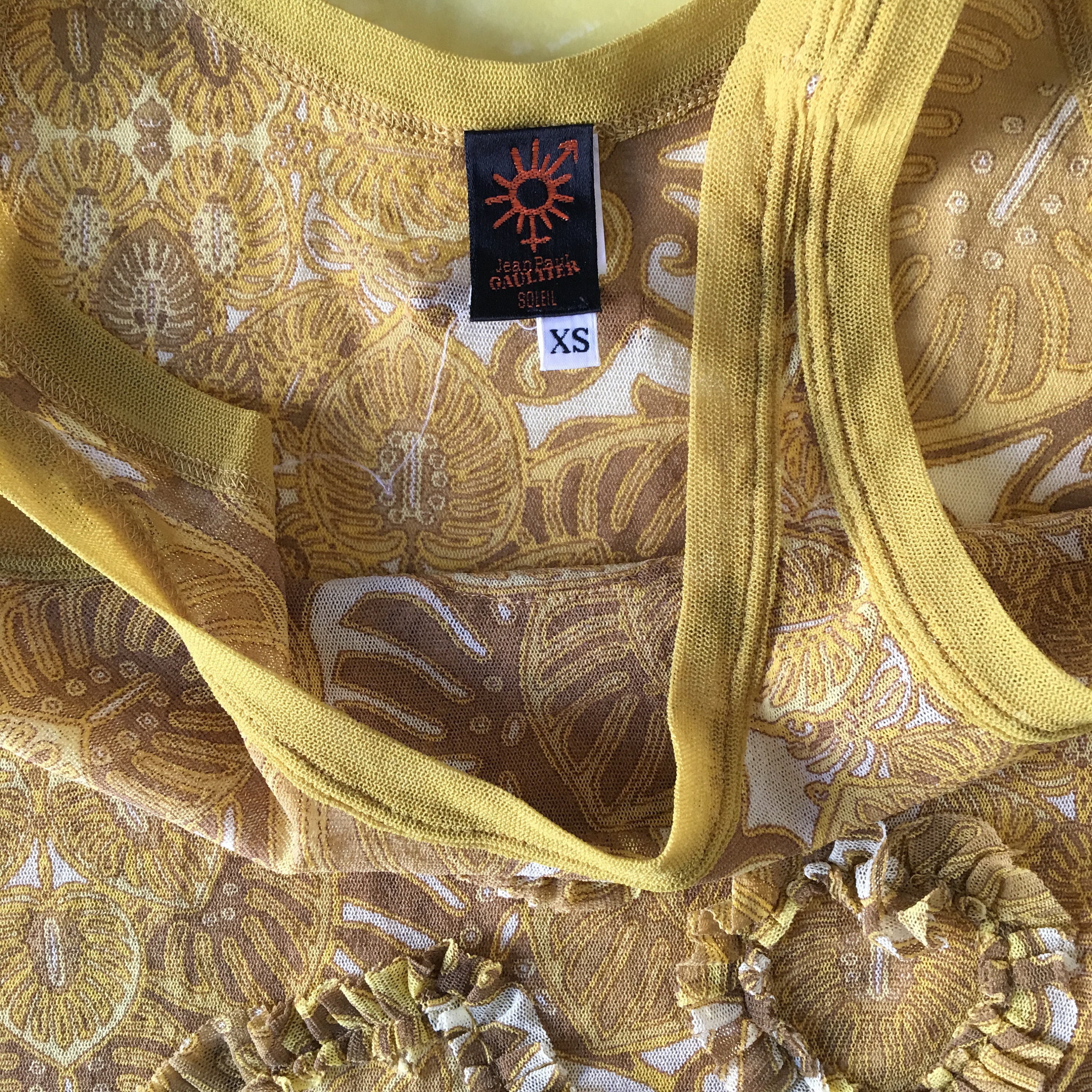 90s Jean Paul Gaultier Floral Tattoo Tribal Sheer Mesh Club