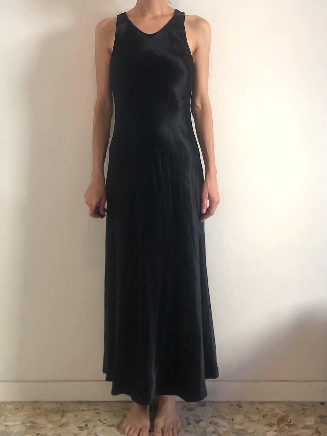 90s Maurices Black Satin Bias Cut Grunge Moody Slip Dress - Etsy