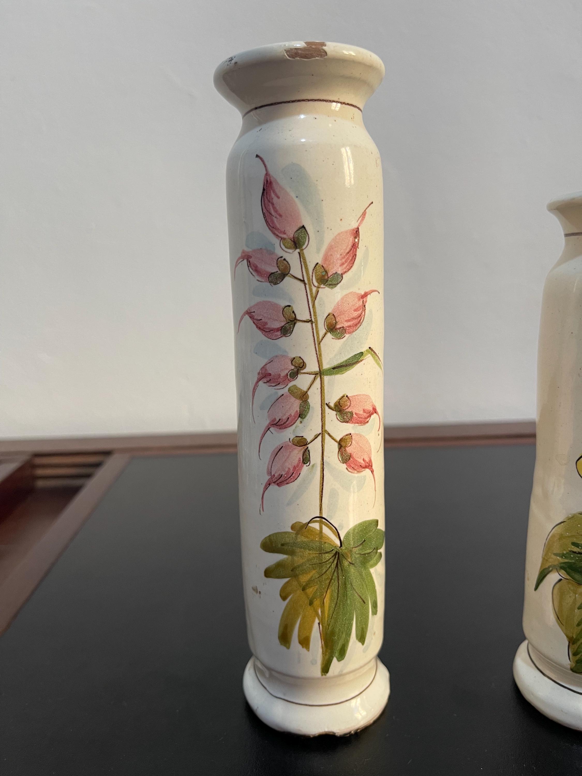 30年代イタリア製手描き陶器花瓶セット コテージコア スイート