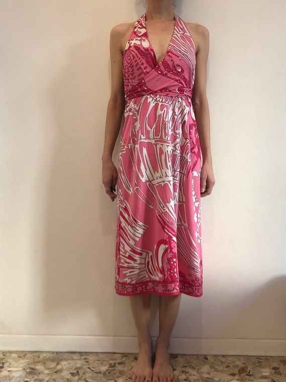 60s Emilio Pucci Psychedelic Cotton Jersey Halter Dress Summer Party Large Size - Etsy Canada 60s Emilio Pucci Psychedelic Cotton Jersey Halter Dress Summer Party Large Size - Etsy Canada