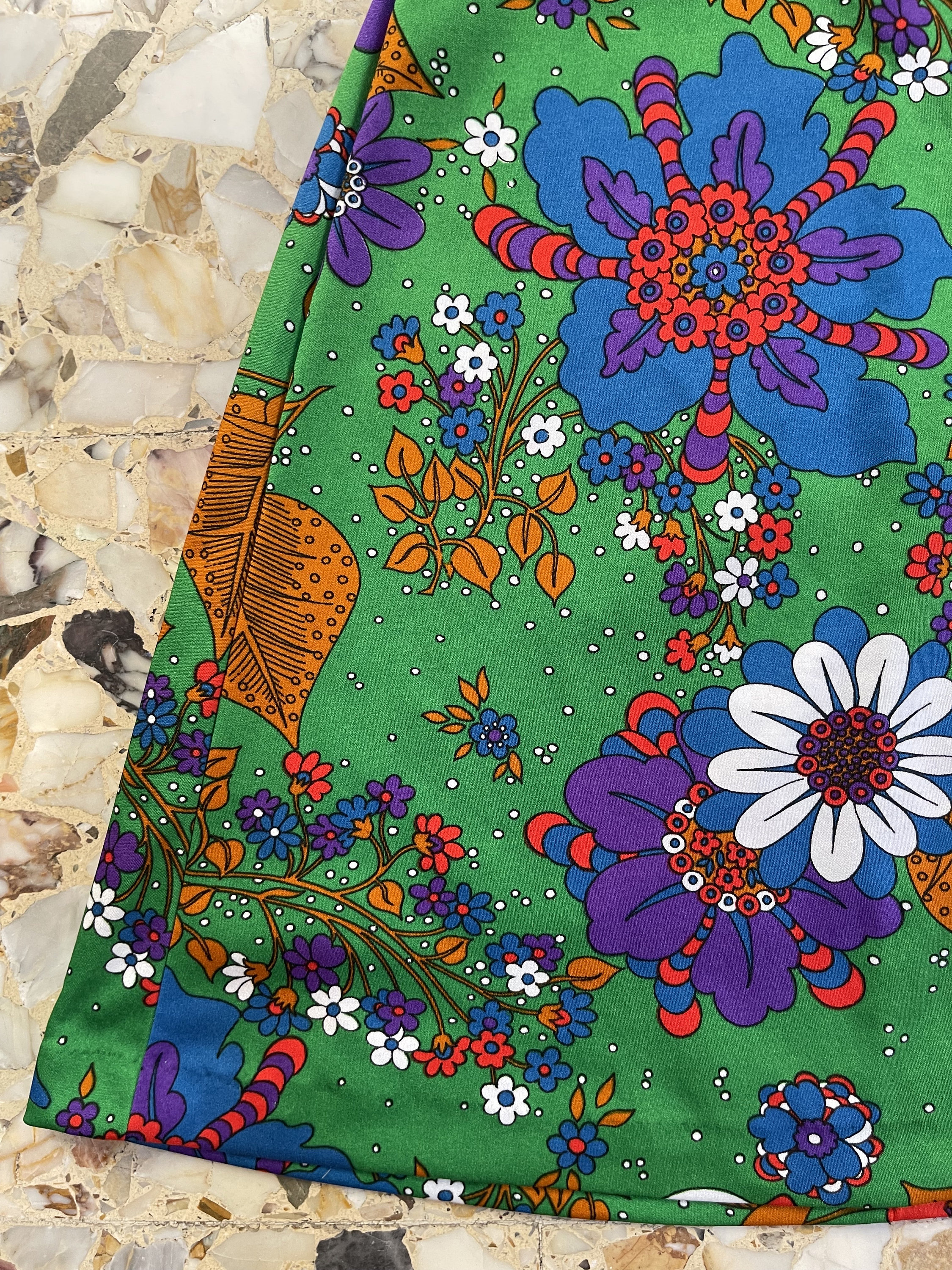 70s Floral Psychedelic Poly Halter Mini Dress Poly Jersey - Etsy