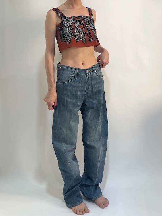 Y2K Levis Engineered Jeans, Twisted Seam Barrel Leg, Button Sides