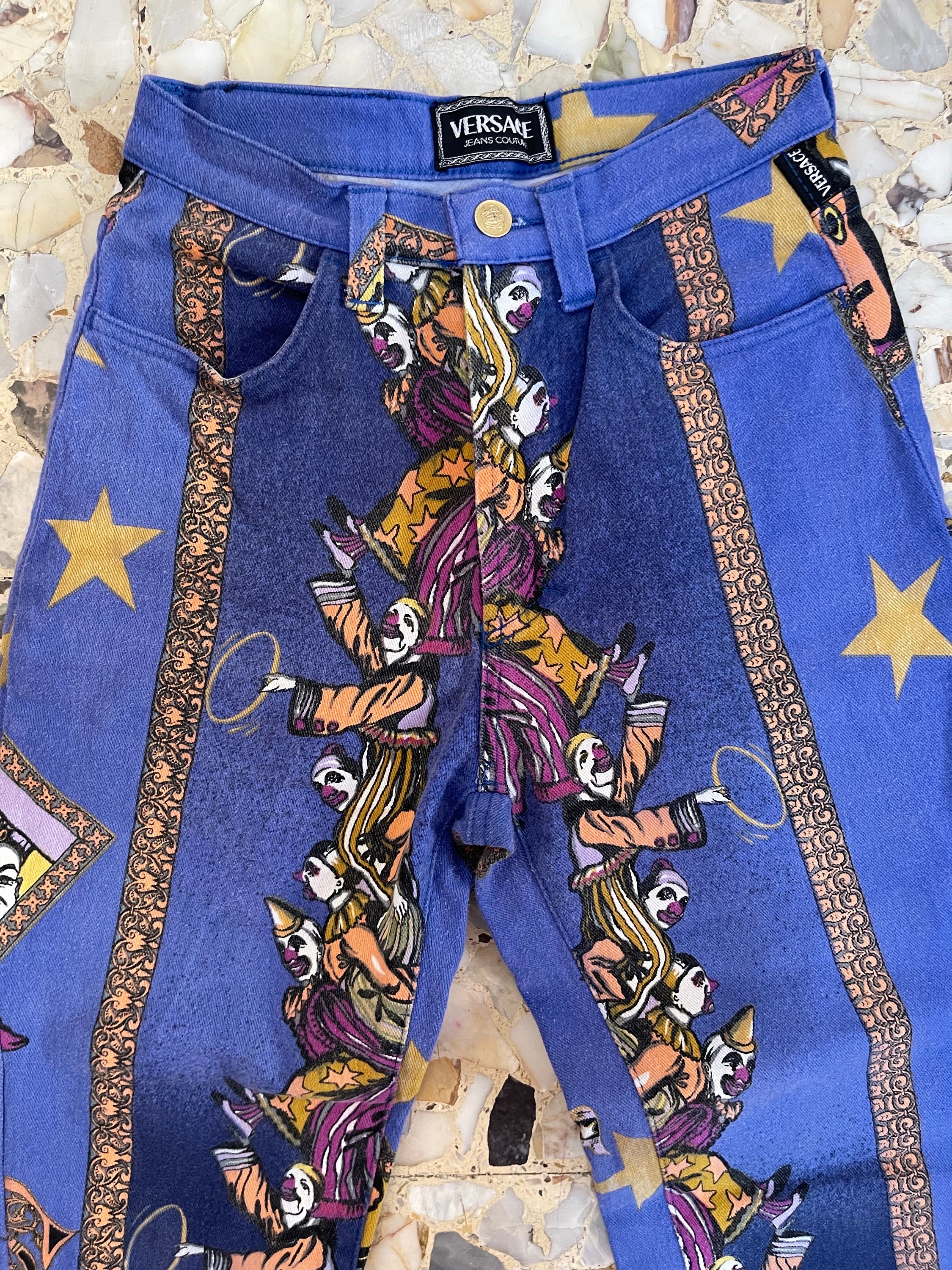 90s Versace Jeans Couture Crazy Clown Circus Super Model Jeans - Etsy