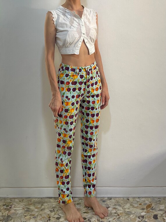 90s Versace Jeans Couture Tutti Frutti Cherry Print Super Model