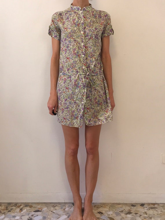 90's Cacharel Liberty Summer Shirt Shift Dress Sum