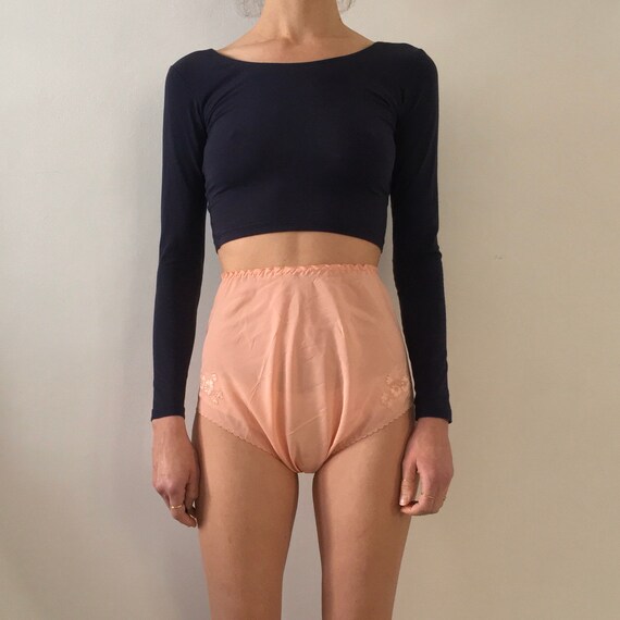 30s Pink Silk Bias Cut Tap Panties With Floral App
