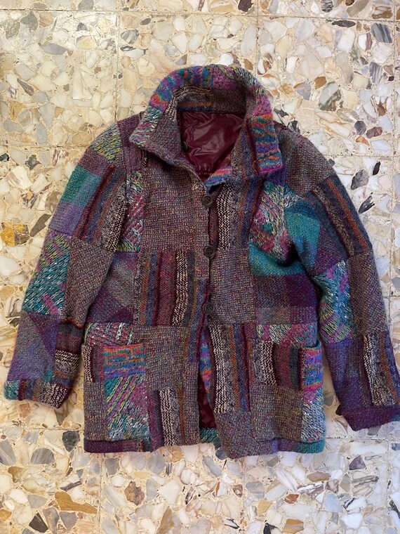90s Missoni Patchwork Reversible Bomber Jacket Mu… - image 9