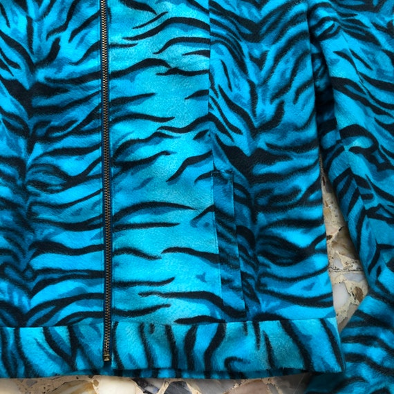 90s Versace Jeans Couture Turquoise Fleece Velvet Zip up