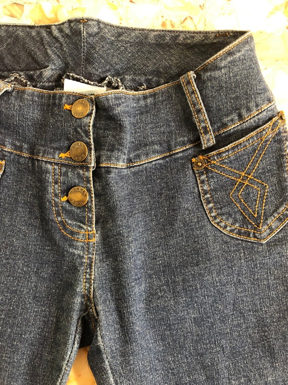 Y2K Plein Sud Stretch Denim Jeans Exposed Button,… - image 9