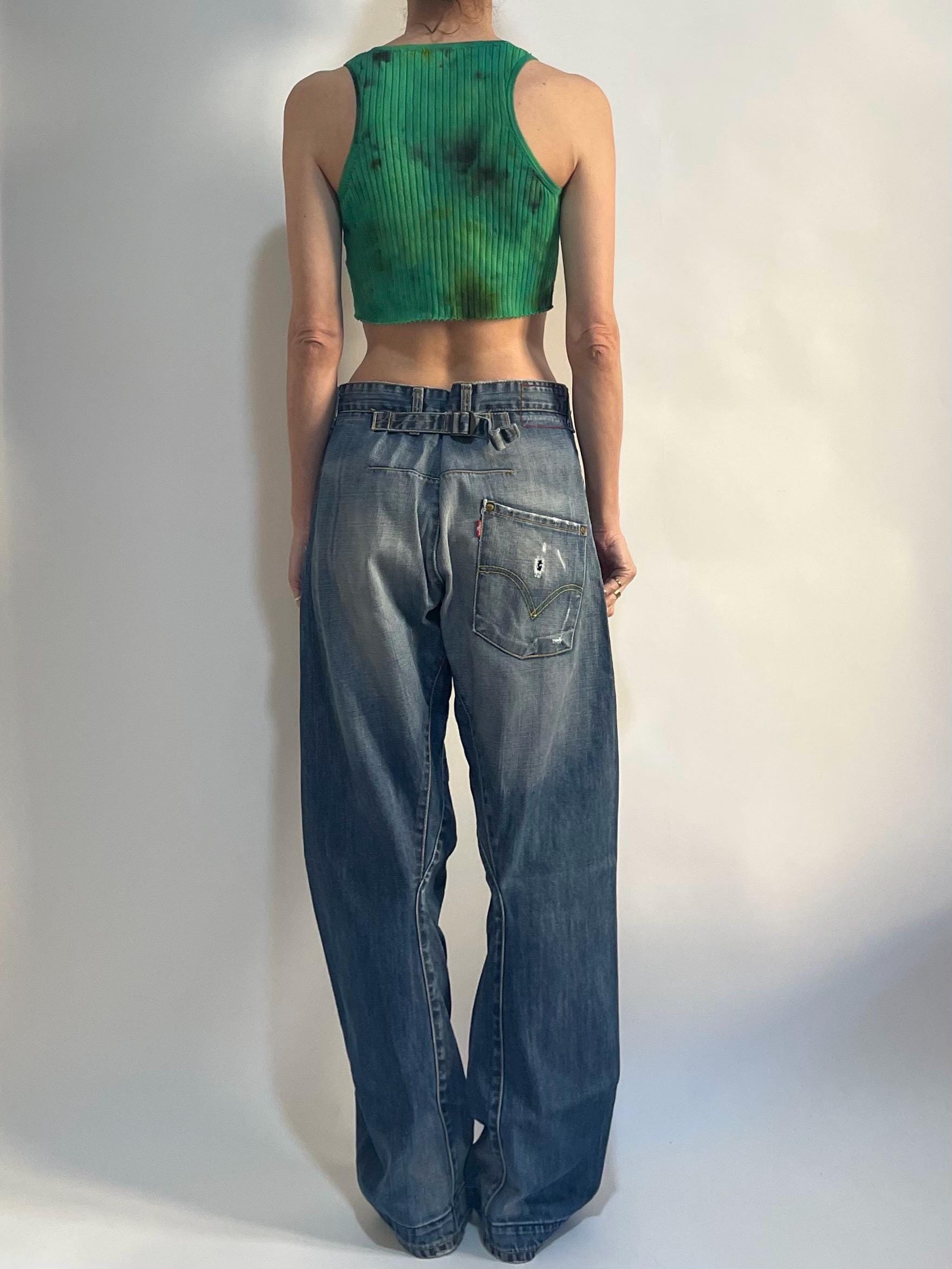 【LEVI'S ENGINEERED JEANS】デニムパンツ ジーンズ Y2K Y2K Levis Engineered Jeans Twisted Seams Buckle Back, Barrel Leg