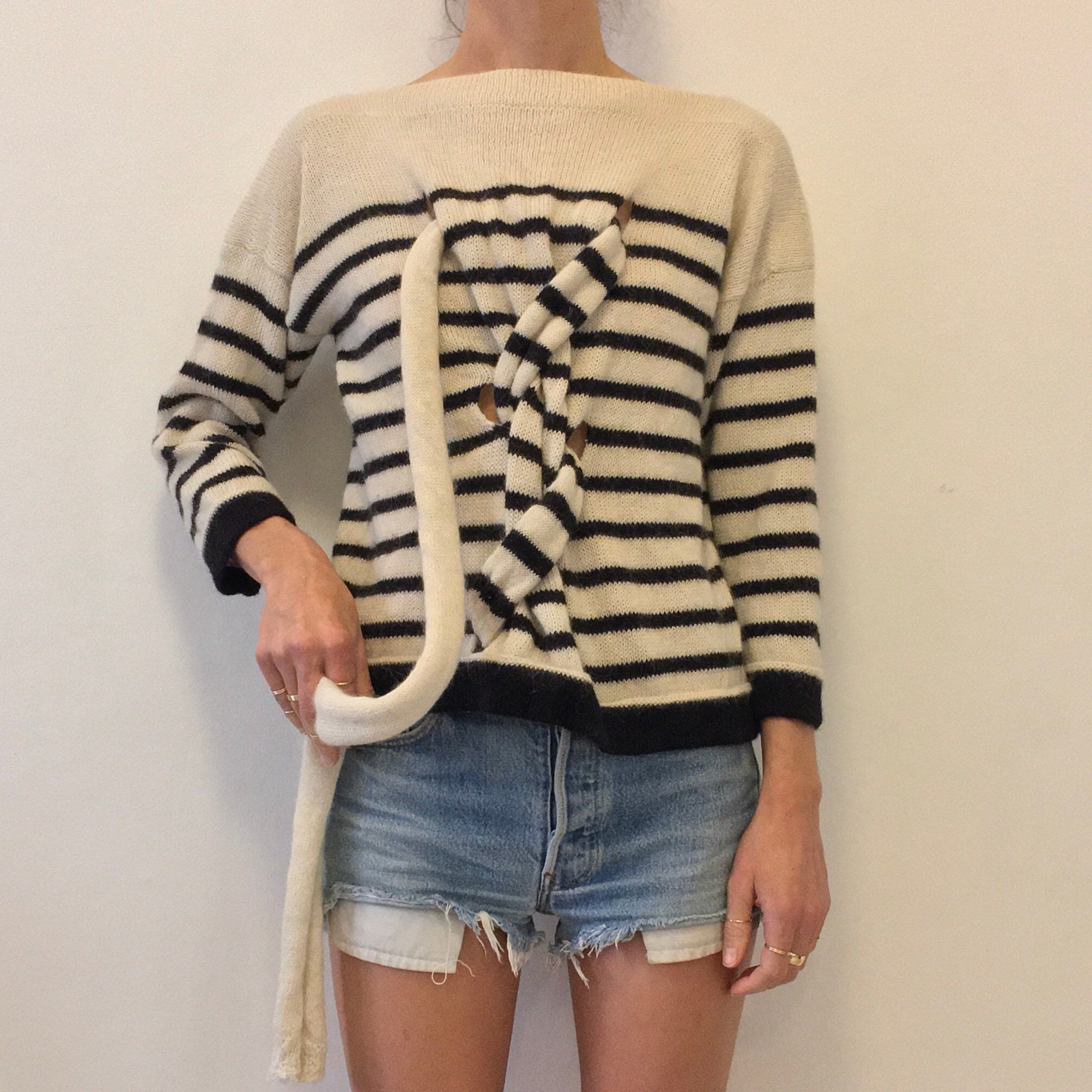 90s Jean Paul Gaultier Alpaca Sailor Stripes Avant Garde 90s Jean Paul Gaultier Alpaca Sailor Stripes Avant Garde