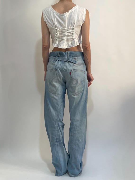 Y2K Levis Engineered Jeans Twisted Seams Barrel Leg With Buckle 