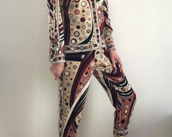 み*ん様 EMILIO PUCCI SILK ビジュー付きターバン 60s Emilio Pucci Velvet Abstract Polkadot Capri Pants and