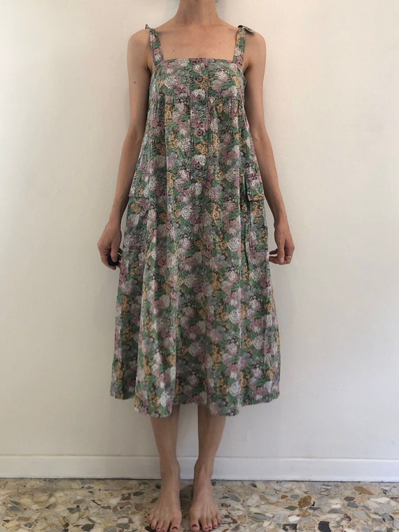 80s Cacharel Liberty Summer Baby Doll Dress Garden Party Floral Print Etsy Israel