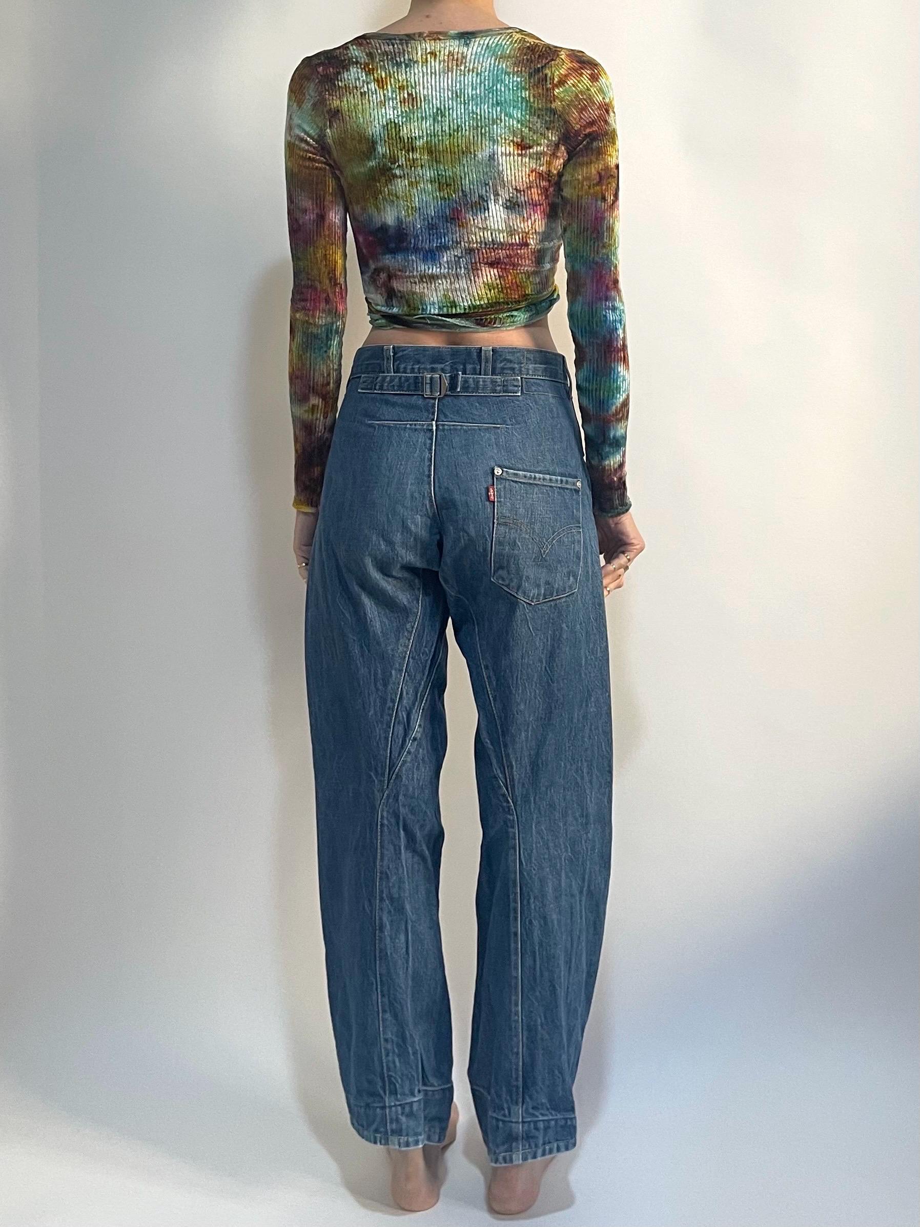 Y2K Levis Engineered Jeans With Twisted Seams, Buckle Back, Barrel