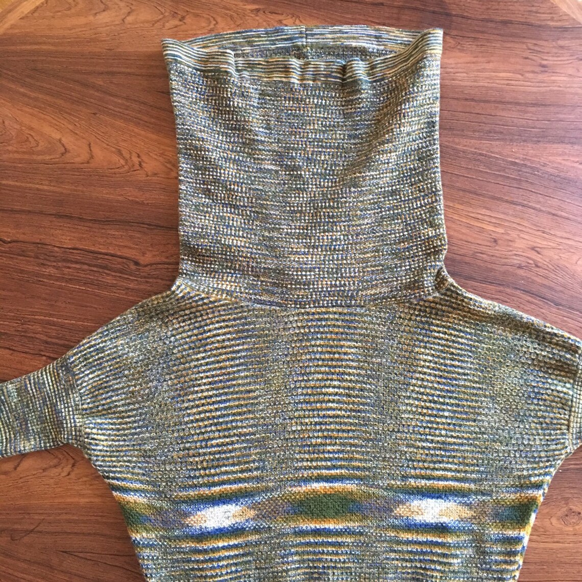 90s Missoni Wool Maxi Cowl Turtleneck Psychedelic Knit Sweater - Etsy