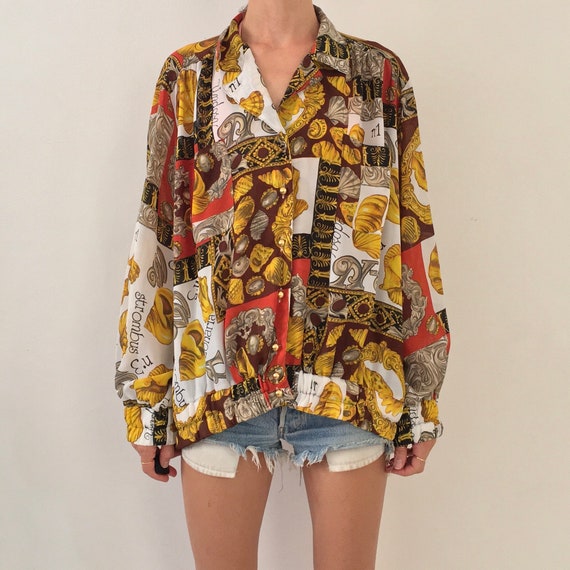 80s Euro Trash Sheer Wild Oversize Bomber Jacket V