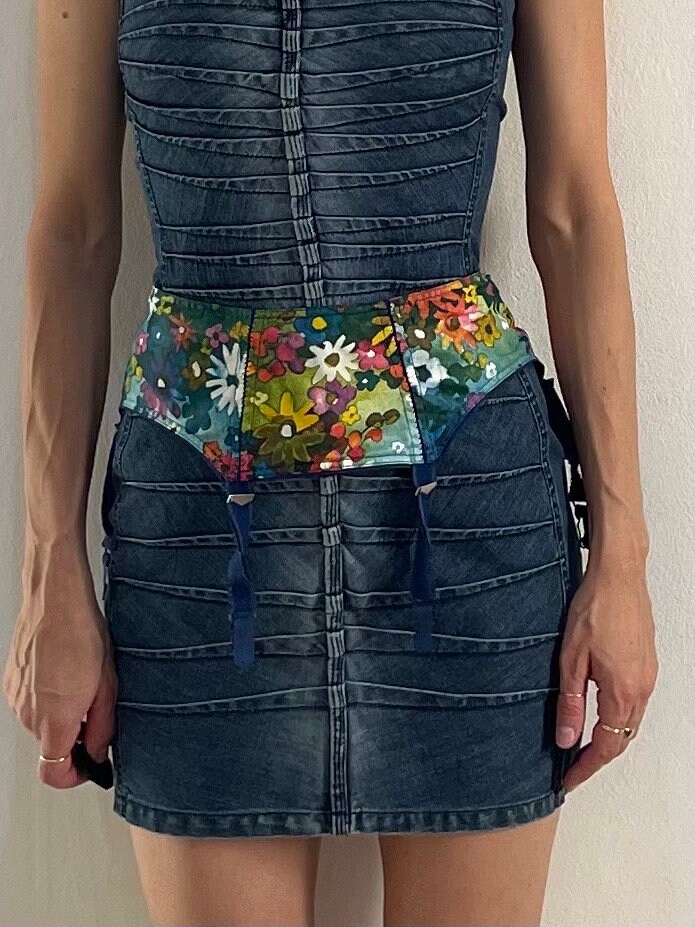60s Floral Hippy Garter Belt Vintage Lingerie Warners Made In USA