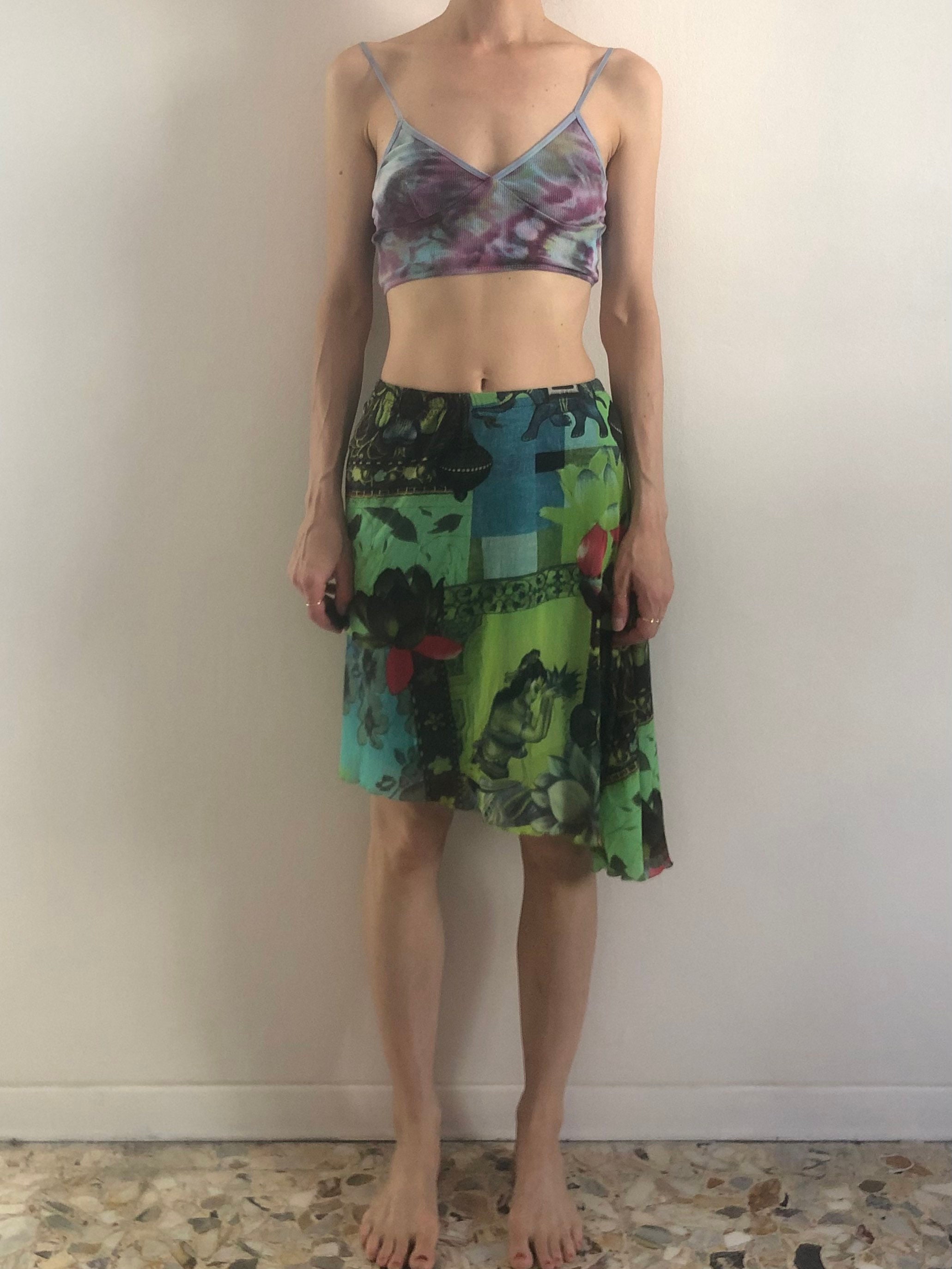 期間限定 数量限定 Lotus Indian Skirt Kid Club Mesh Kenzo 90s Blossoms Etsy - スカート