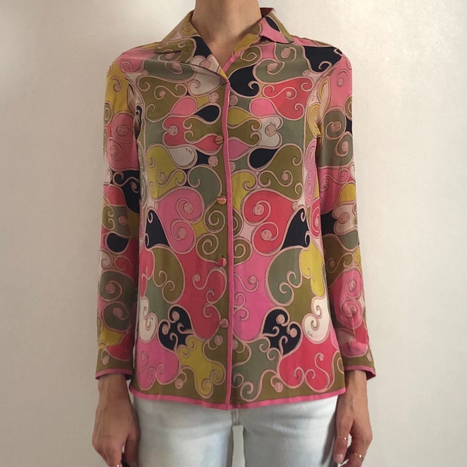 60s Emilio Pucci Silk Blouse Sheer Psychedelic Filagree Top - Etsy