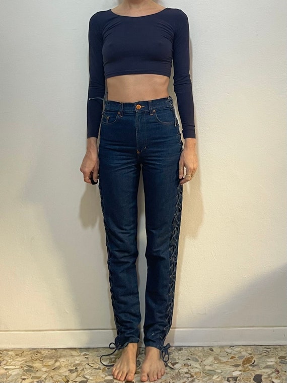 90s Jean paul gaultier トロンプルイユジーンズ 90s Jean Paul Gaultier Trompe L'oeil Vintage Denim Stretch