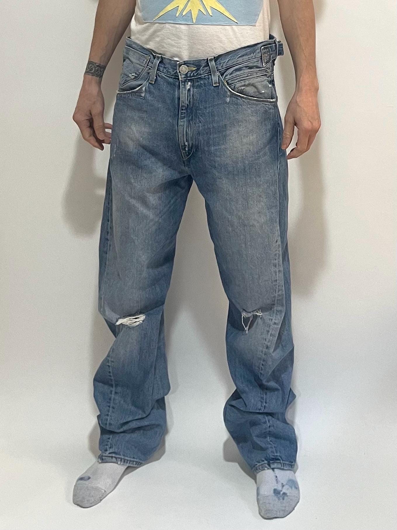 Y2K Levis Engineered Jeans Twisted Seams Barrel Leg With Buckle