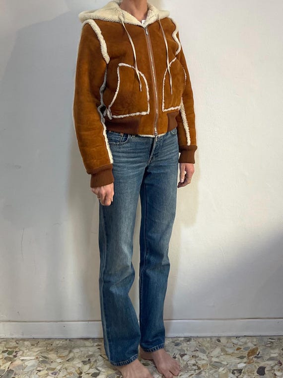 90s Jean Paul Gaultier Shearling Suede Reversible Zip up Bomber
