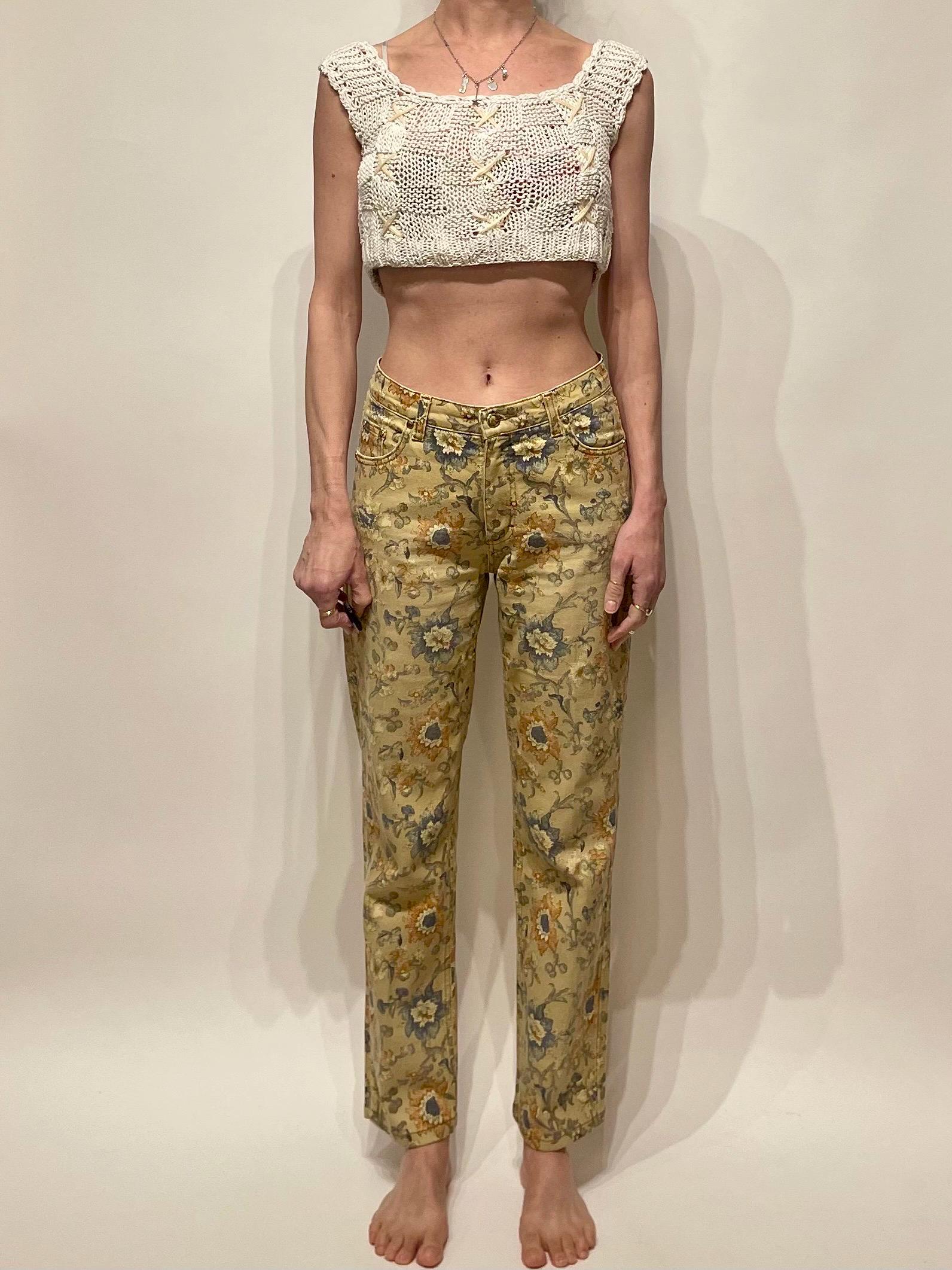 Roberto Cavalli Floral Pants - Etsy display picture 1