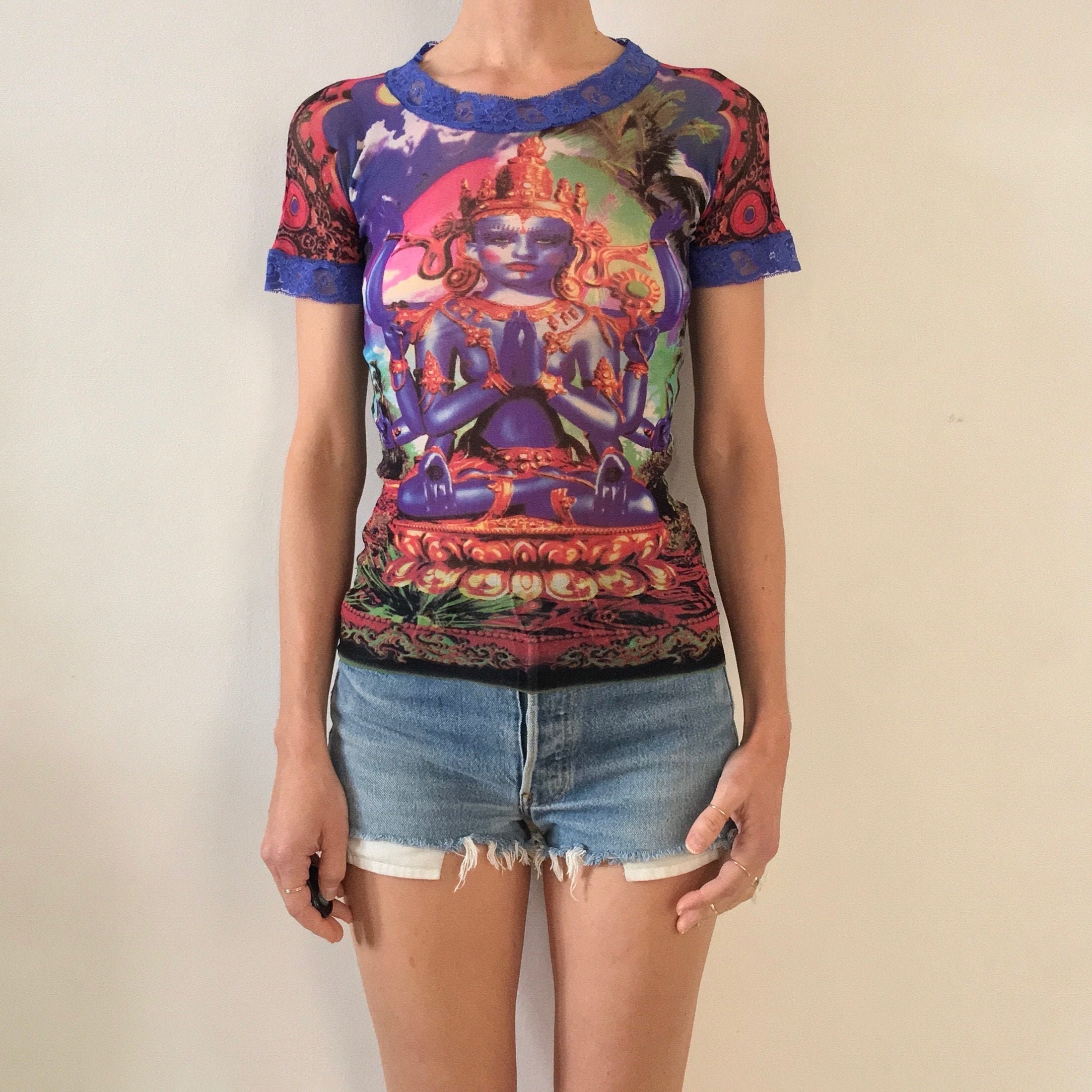 90s Jean Paul Gaultier Shiva God Cyber Punk Club Kid Sheer - Etsy