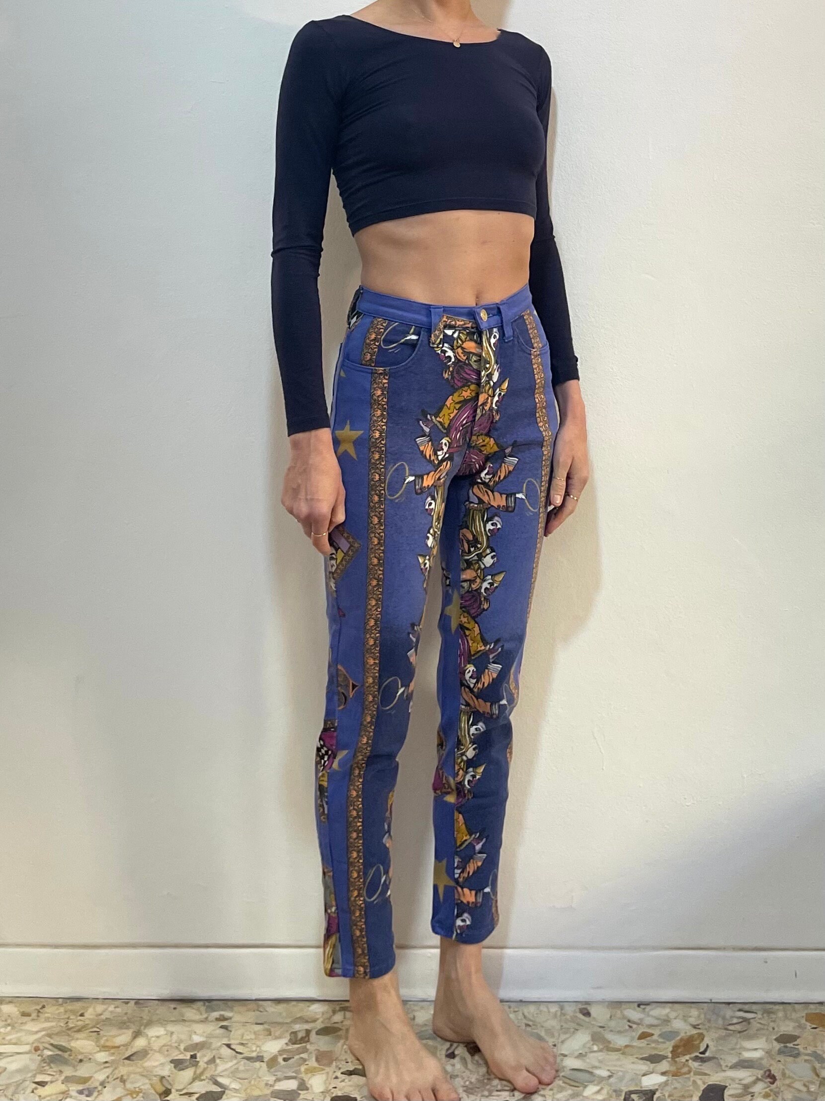 90s Versace Jeans Couture Crazy Clown Circus Super Model Jeans - Etsy