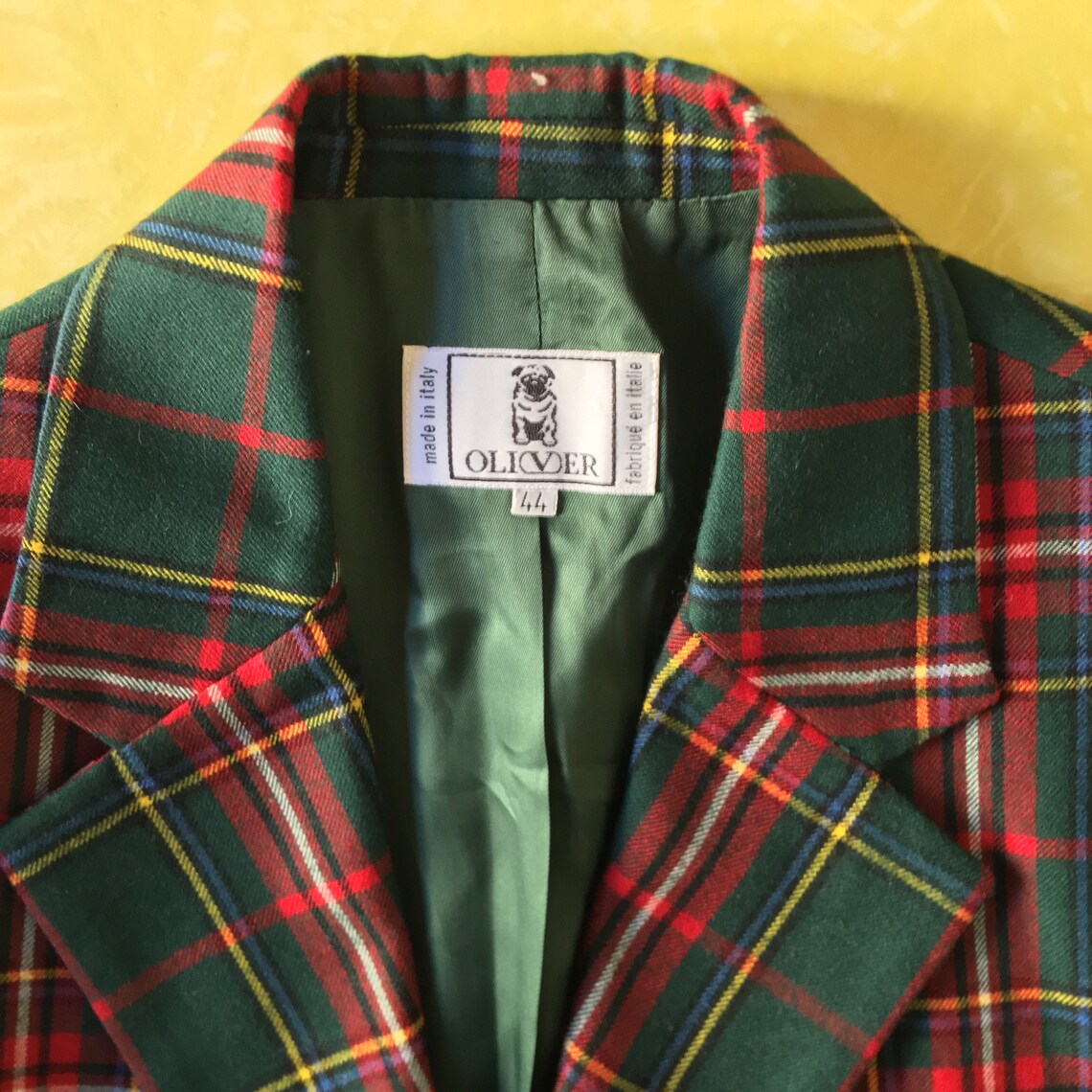 80's Valentino Oliver Plaid Check Preppy Wool Blazer | Etsy