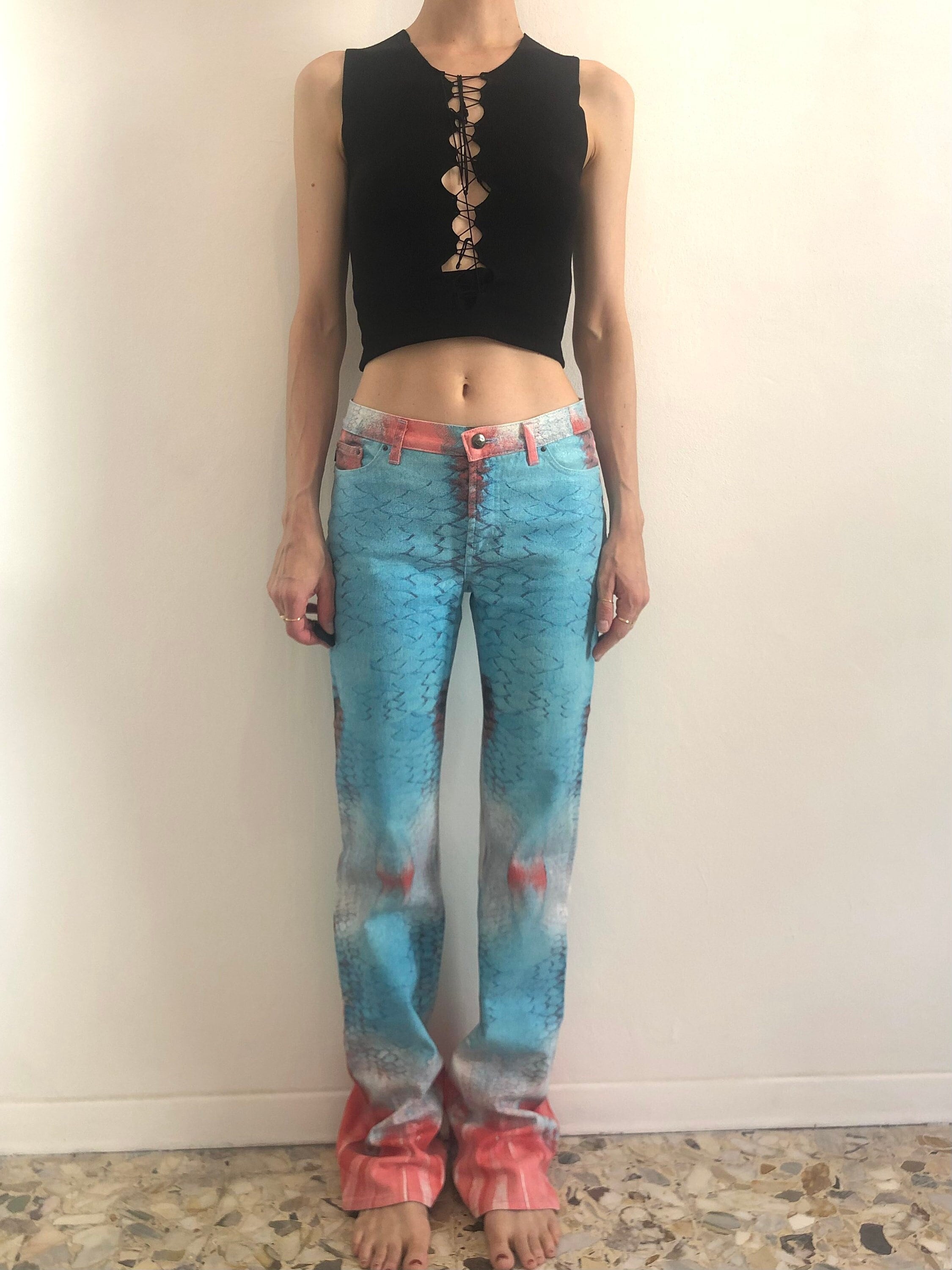 パンツ 00s roberto cavalli coating pants y2k Roberto Cavalli ~ 2000s Psychedelic Pants