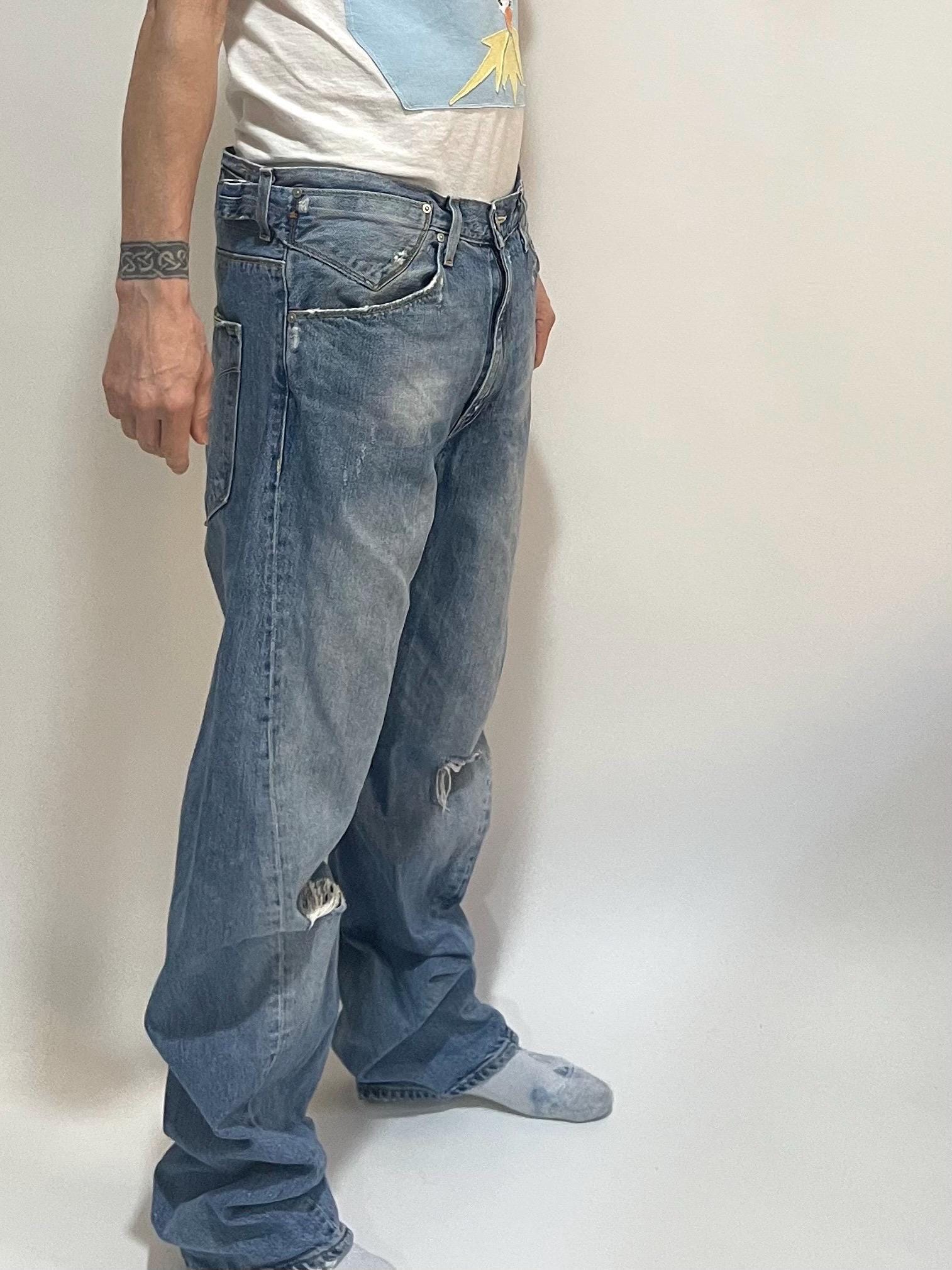 Levi's Engineered Jeans Loose デニム Y2K Y2K Levis Engineered Jeans Twisted Seams Barrel Leg With Buckle