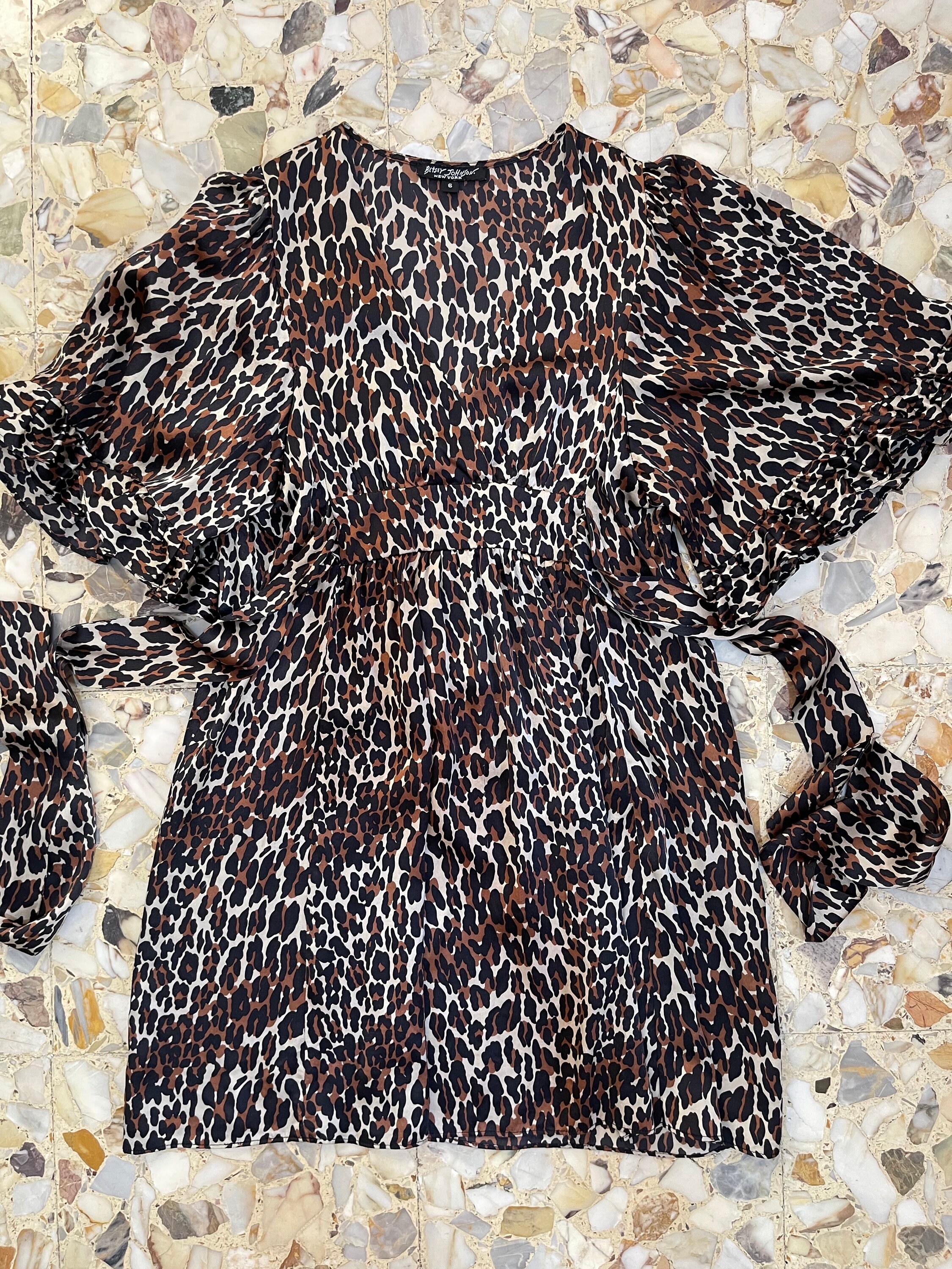 betsey johnson leopard dress 90s Women's Slip Dress in Brown/Black | Size Small
