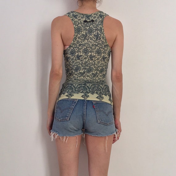 90s Jean Paul Gaultier Neon Lace Stretch Club Kid… - image 3