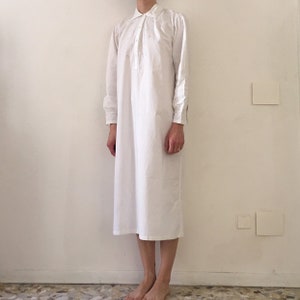 40s Hand Embroidered White Cotton Long Nightgown With Cut Out Lace Details and Hand Sewn Pin Tucks image 4