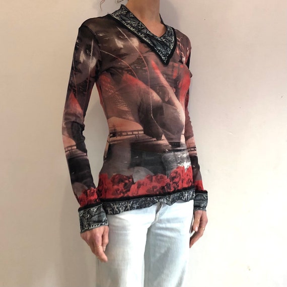 90s Jean Paul Gaultier Mesh Club Kid Tattoo Top Vintage Diva - Etsy