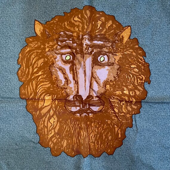80s Cerruti Lion Leo Zodiac Horoscope Silk Pocket… - image 5