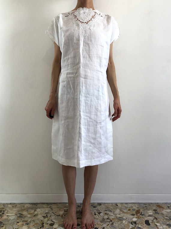 white embroidered shift dress Champagne On The Beach Embroidered Shift Dress in White