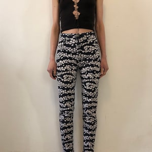 90s Versace Jeans Couture Black And White Snakeskin Super Model Jeans
